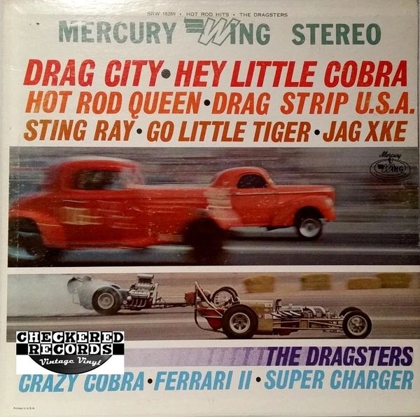 Vintage The Dragsters Drag City / Hey Little Cobra And Other Hot Rod Hits First Year Pressing 1964 US Wing Records SRW 16269 Vintage Vinyl LP Record Album