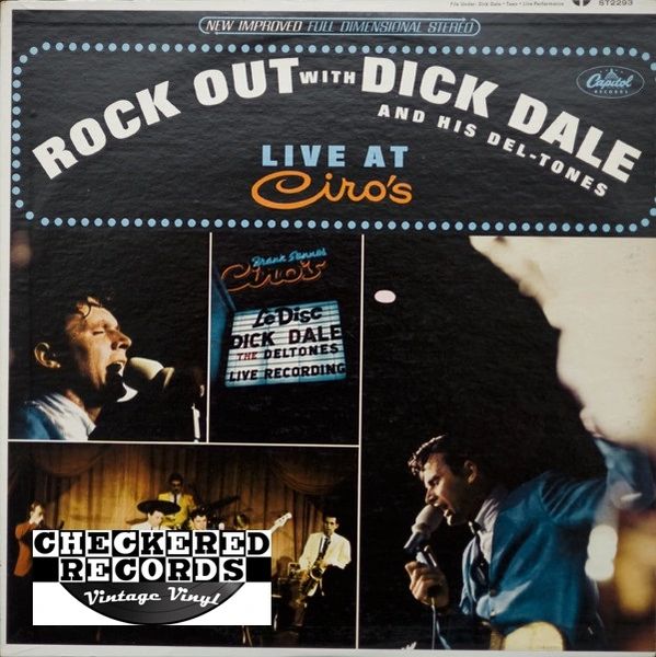 Vintage Dick Dale & His Del-Tones Rock Out With Dick Dale & His Del-Tones Live At Ciro's First Year Pressing 1965 US Capitol Records ‎ST 2293 Vintage Vinyl LP Record Album