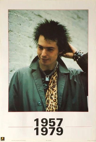 Original 1989 Sid Vicious 1957 - 1979 Poster Anabas AA403 England Sid Vicious Sex Pistols Poster