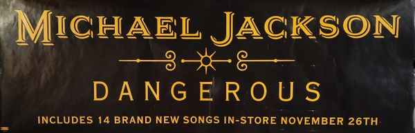 Original 1991 Michael Jackson Dangerous Double Sided Promotional Poster Michael Jackson EPIC Records Promo Poster