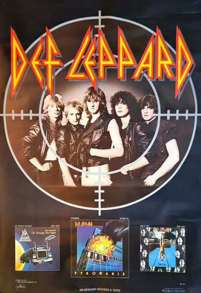 Original 1983 DEF LEPPARD Pyromania Promotional Poster PolyGram Records Promo Poster Def Leppard