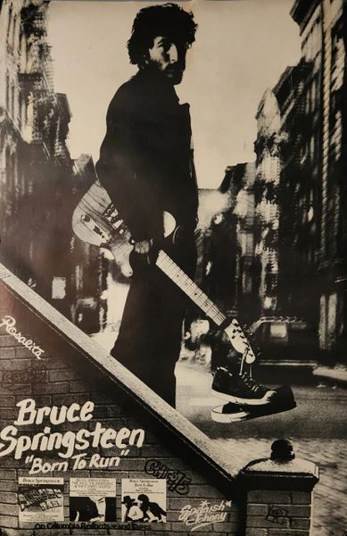 Original 1975 Bruce Springsteen Born To Run 3D Promotional Poster Columbia Promo Poster