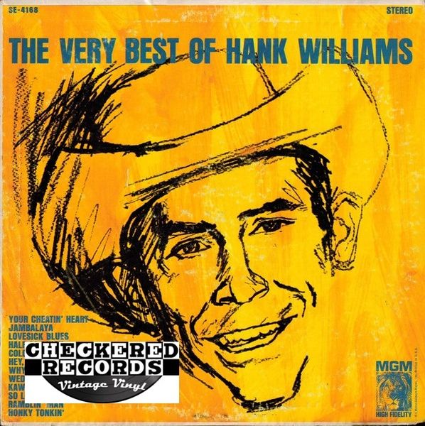 Vintage Hank Williams The Very Best Of Hank William 1965 US MGM Records  ST-90511 SE-4168 Vintage Vinyl LP Record Album