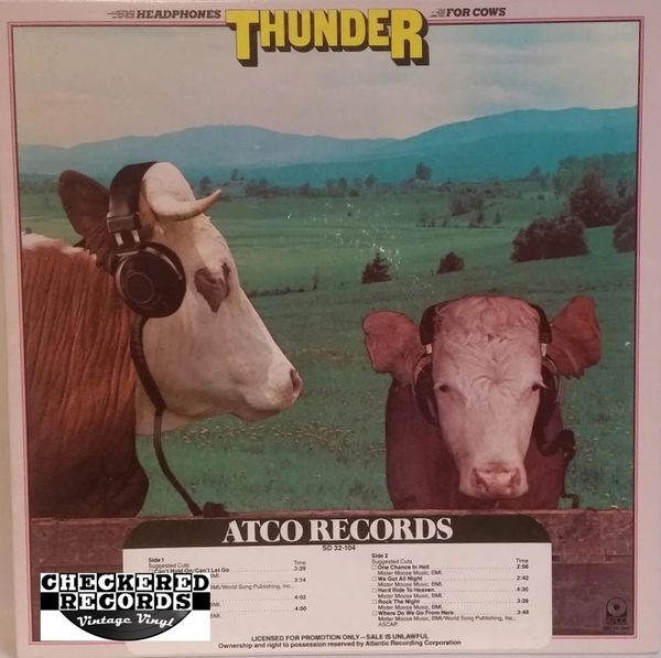 Vintage Thunder Headphones For Cows First Year Pressing Promo Copy 1981 US Atco Records ‎SD 32-104 Vinyl LP Record Album