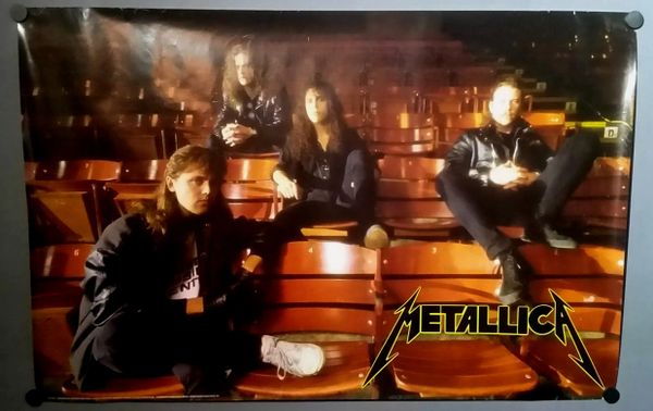 Vintage 19 Metallica Bleachers Band Photo Poster Checkered Records Record Album Store Aurora Il Naperville Il