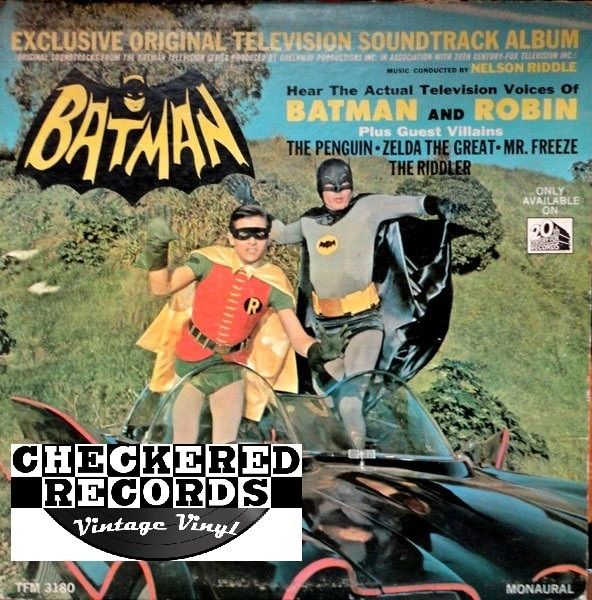 Vintage Nelson Riddle Exclusive Original Television Soundtrack Album From  The Batman Television Series First Year Pressing Monaural 1966 US 20th  Century Fox Records TFM 3180 Vintage Vinyl LP Record Album | Checkered