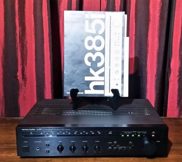 Vintage 1986 Harman Kardon HK385i Linear Phase Stereo Receiver With Manual Turntable Hook Up PHONO Hook Up