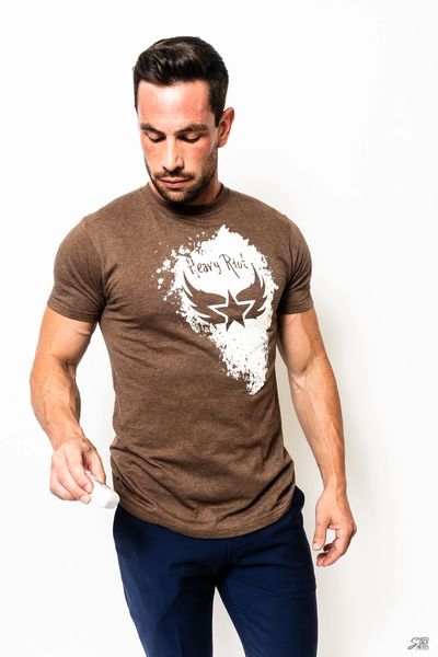BROWN SPLATTER LOGO TEE