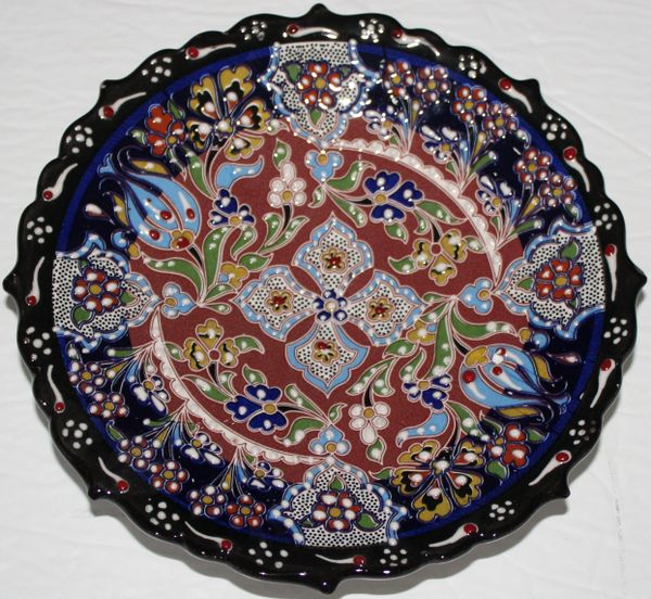 7" (18cm) Turkish Iznik Raised Floral Pattern Plate