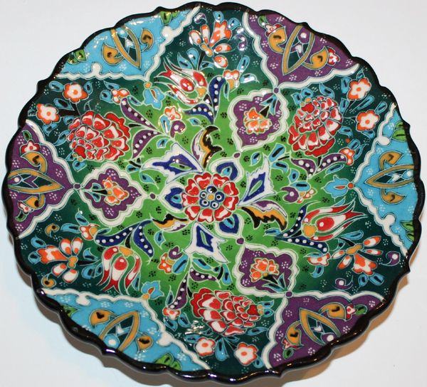 7" (18cm) Turkish Handmade Iznik Raised Floral Pattern Plate