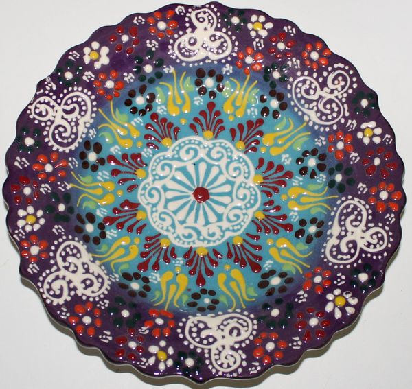 Handmade Turkish Iznik Floral Pattern Plate Anatolian Artifacts