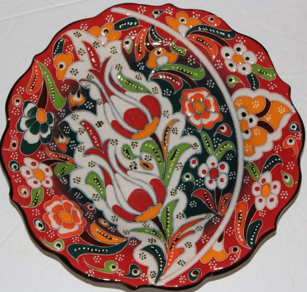 7" (18cm) Turkish Raised Iznik Floral Pattern Plate