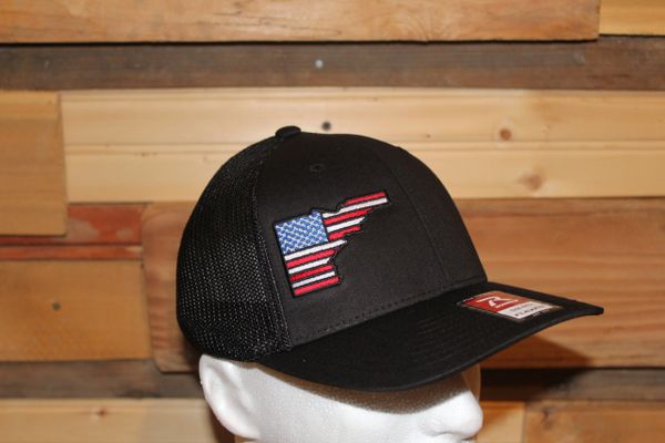 Blackout Edition American Flag Flexfit Hat Black / S/M