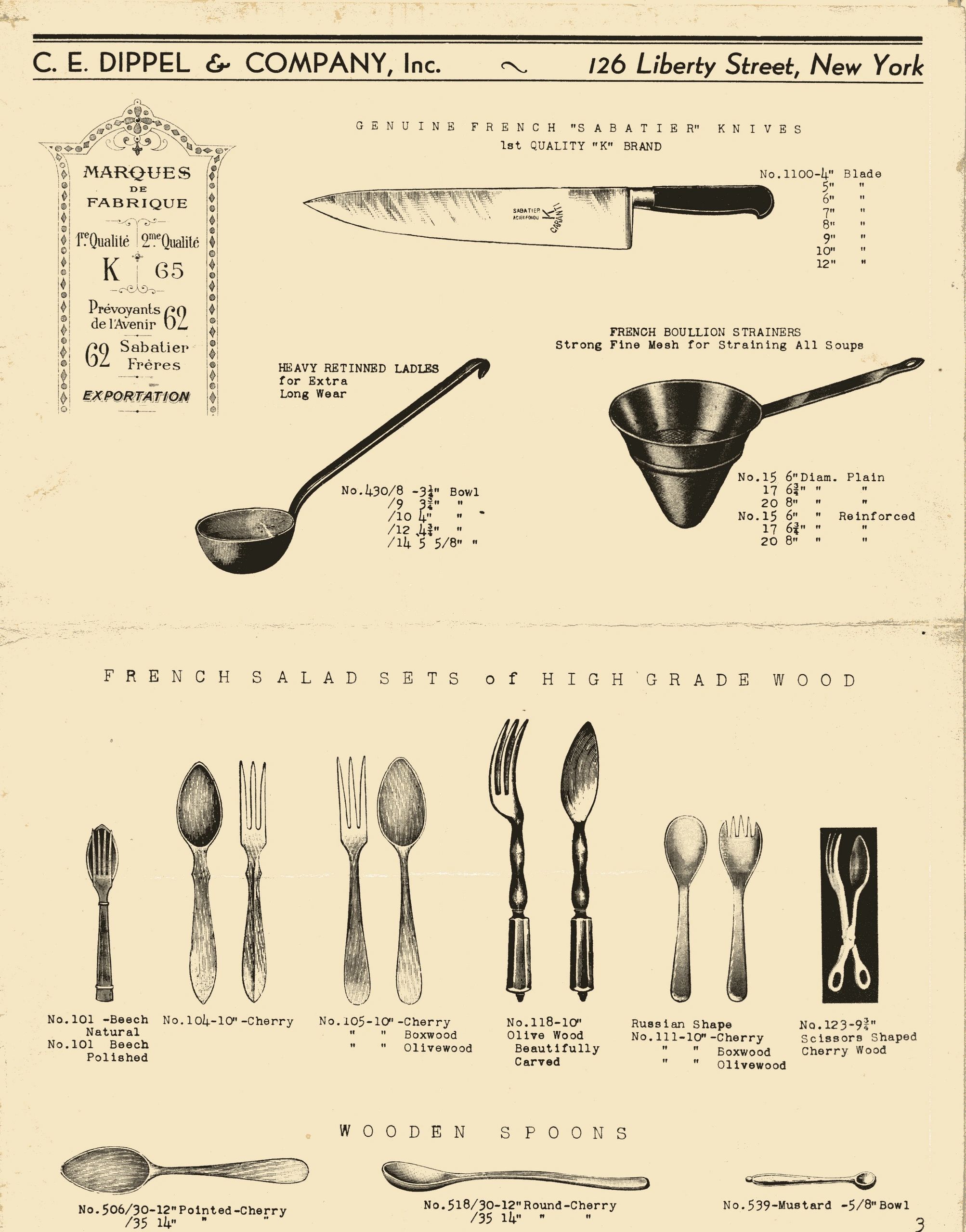 Professional quality chefs knives by Déglon Sabatier