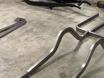 Custom mandrel bent frame rails for 1965-1972 Ford F-100