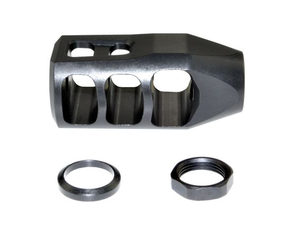 5/8x24 Muzzle Brake for .308, Steel, Black, Tanker Style