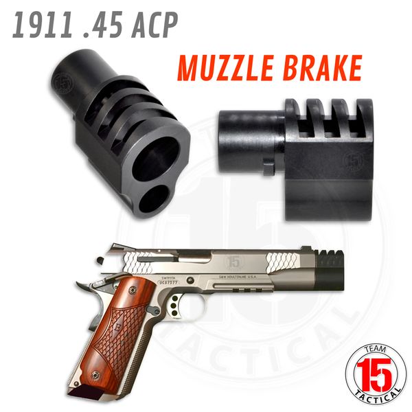 1911 .45 acp Mil-Spec Muzzle Brake Recoil Compensator (Barrel Bushing type), Steel, BLACK