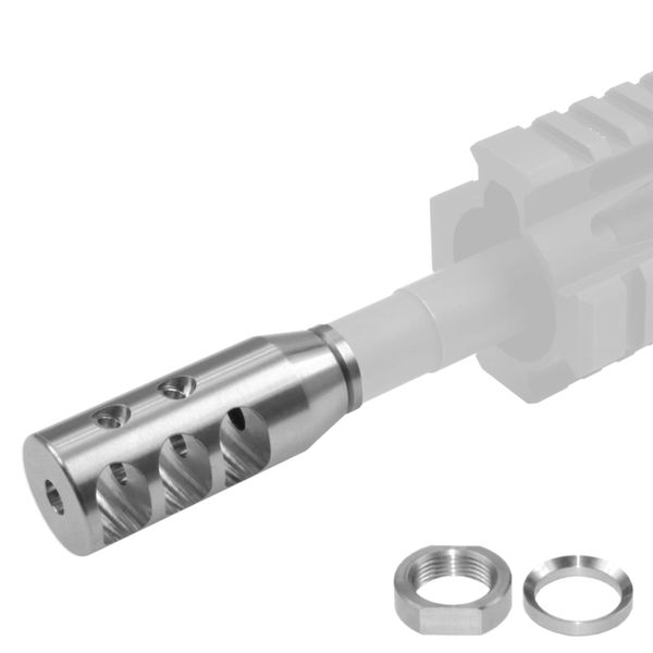 1/2x28 Muzzle Brake for AR-15, Stainless Steel