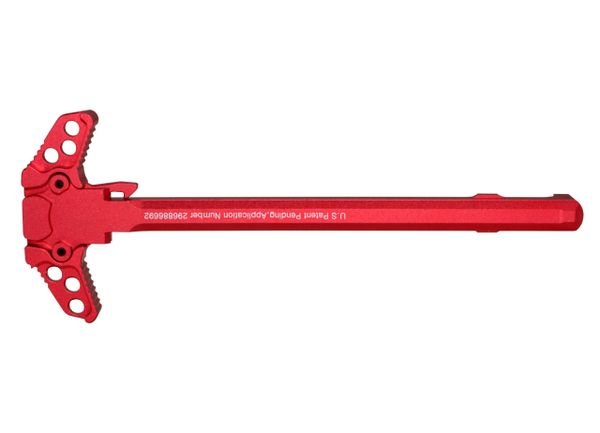 AR15 Ambi Replacement Charging Handle for AR-15 .223/5.56, Patented, Aluminum, Anodized, RED