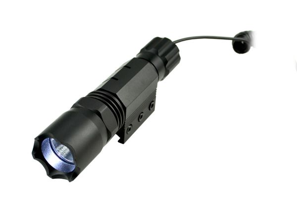 Sniper Grunt Tactical LED Flashlight with Picatinny Ring Mount, 260 Lumens, Remote Pressure Switch & Batteries Included