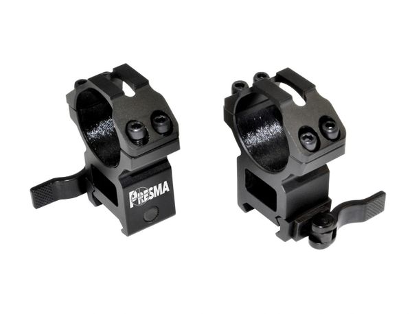 Presma 30mm Quick Release High Profile Scope Rings for Picatinny Rails