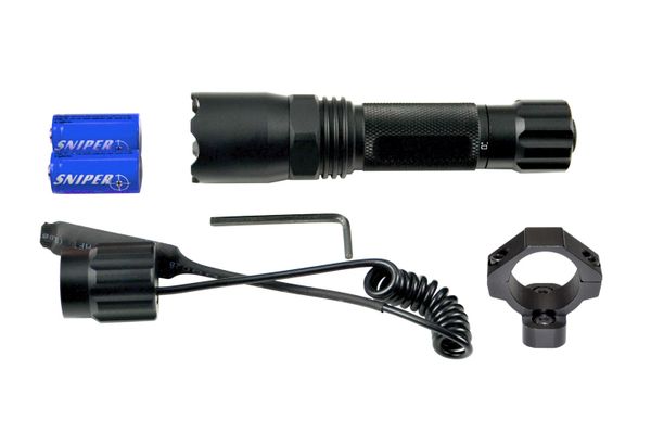 Tactical LED Flashlight with Keymod Ring & Remote Pressure Switch, 260 Lumens