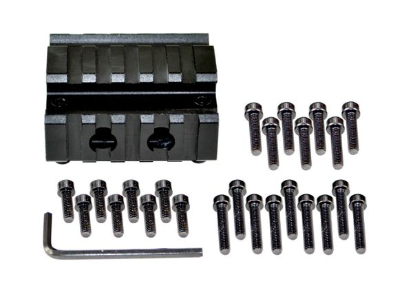 5 Slot Barrel Mount Tri Rail (total 15 slots) for Diameter .51" TO .78" including AR-15 .750"