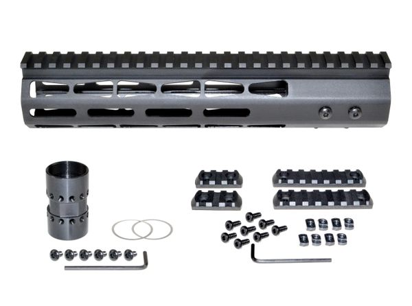 10" M-LOK Free Float Handguard for AR-15, ID 1.44", 9oz, fits 223 / 5.56, Black