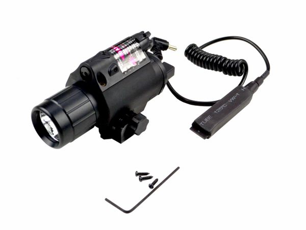 Tactical LED Flashlight and Red Laser Sight Combo