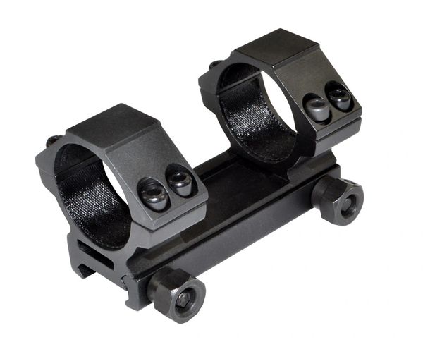One Piece 30mm Scope Mount for Picatinny Rail System - Aluminum - Black