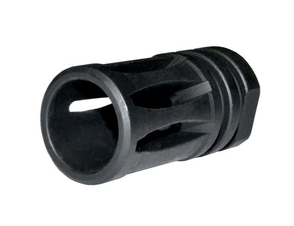 1/2x28 Bird Cage Muzzle Brake for AR-15, Steel, Black