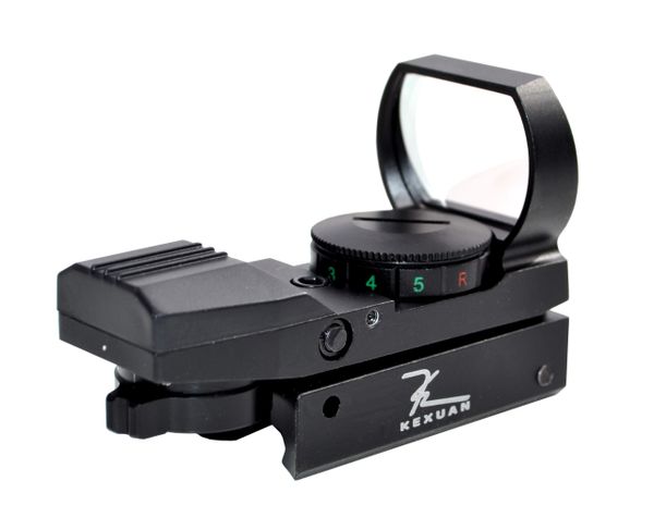Kexuan Mini Reflex Red/Green Dot Sight - 4 Reticle Patterns, Dovetail 3/8" Mount