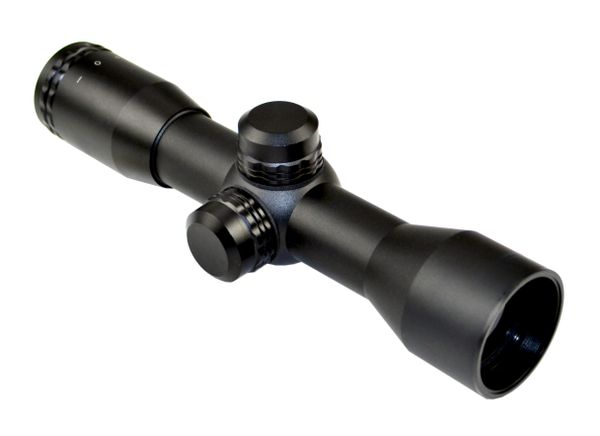 Kexuan 4X32 mm Compact Scope with Mil-Dot Reticle and 1" Scope Rings for Dovetail 3/8" Rails