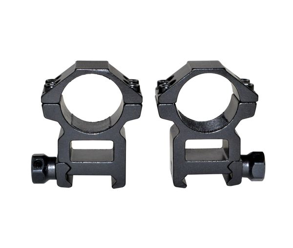 1 INCH Dia. High Profile Scope Rings For Picatinny Rail System - Aluminum - Black