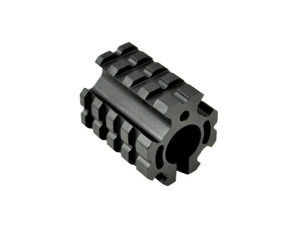 AR-15 Low Profile 0.750" Railed Gas Block with Pin and Mini Quad Rail Accessory Mount for 0.750" .223 AR-15 Aluminum, Black