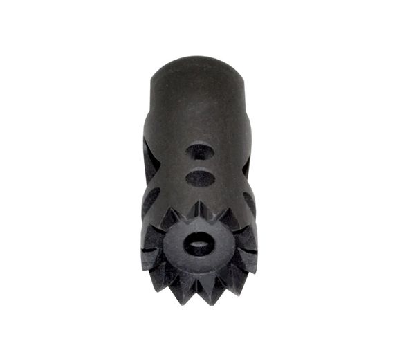 1/2x28 Muzzle Brake for AR-15, Steel, Black w/ Crush Washer and Jam Nut