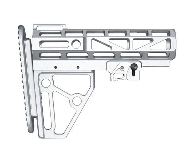 Presma Skeletonized Buttstock for Mil Spec Adjustable Tubes - Black Anodized Aluminum [AAST26-S]