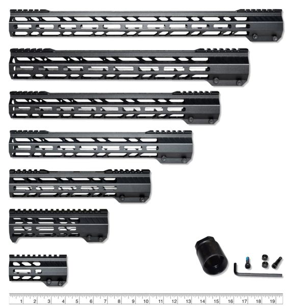 M-LOK Split Top Rail Free Float Handguard Series for AR-15 .223 5.56, Slim & Lightweight - Choose from 7" 10" 13" 15" 17" or 19.5"