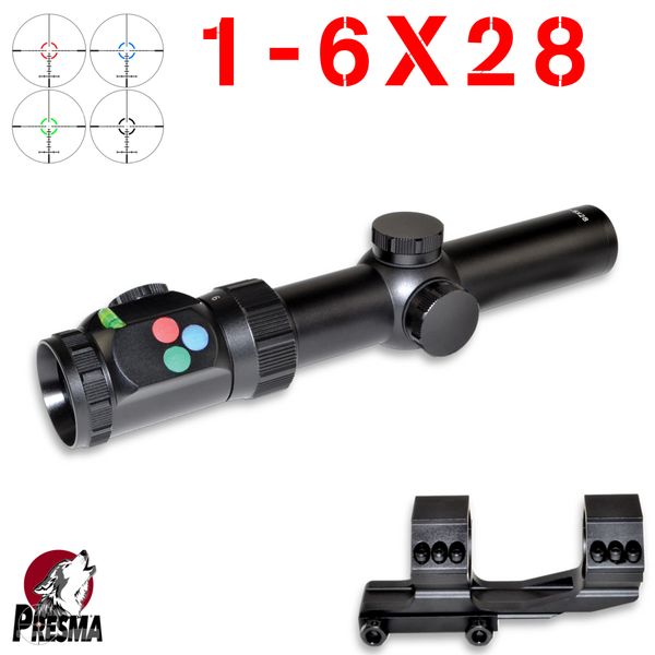Presma RXR6 1-6X28 Rifle Scope 35mm Tube, SFP, Lifetime RTB Warranty, Free 1pc Mount, 3 Gun Style Riflescope