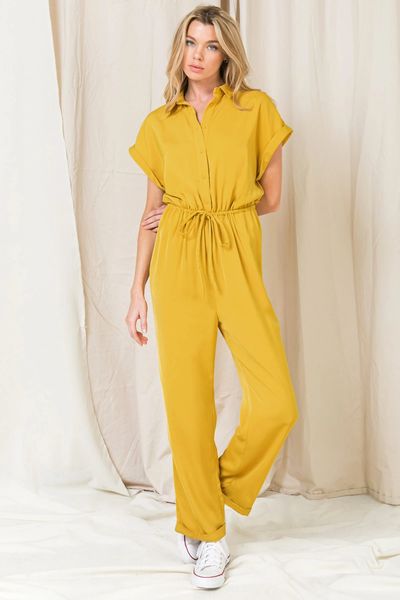 Mustard utility cheap jumpsuit