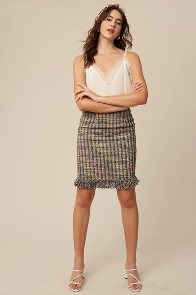 Tweed shop skirt fringe