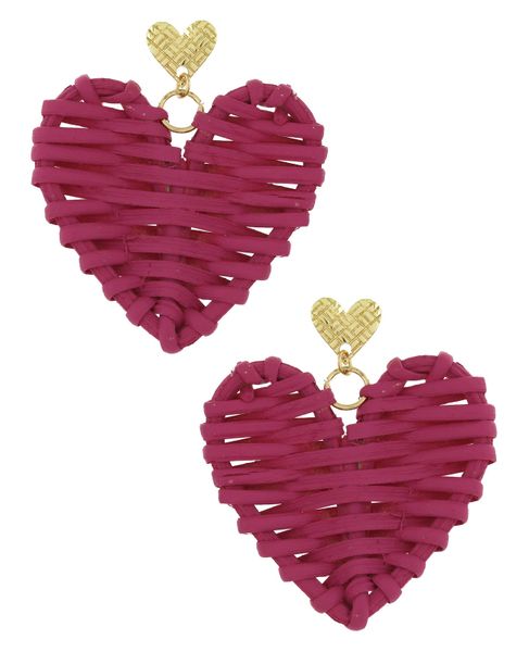 Fuchsia Heart Earrings