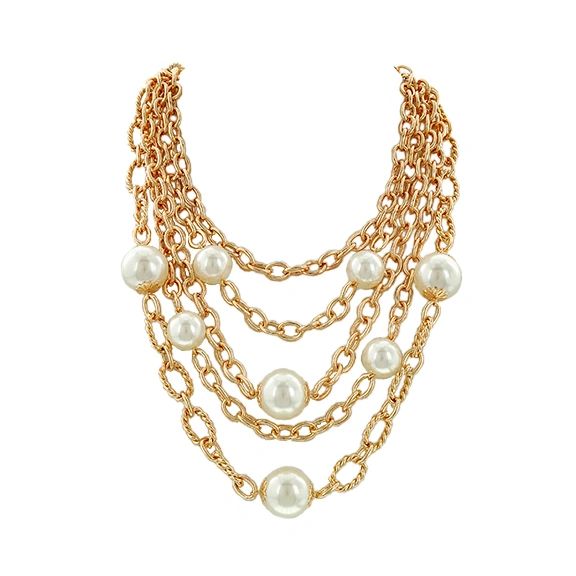 Layered Gold Chain & Pearl Necklace | BAZ and BEA