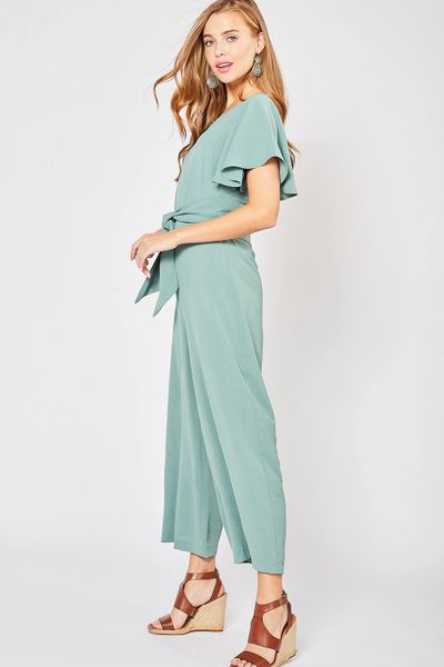 Dusty Sage Jumpsuit | BAZ and BEA