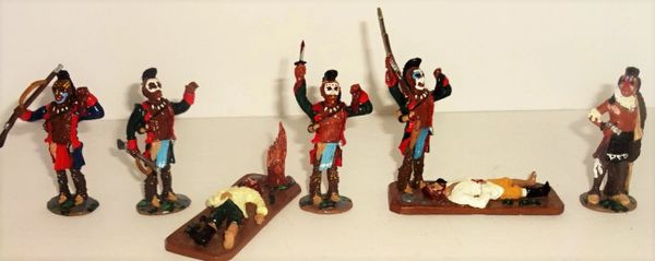 QUARTERMASTER CORP, QCH1, 1/32 HURON INDIANS, 1750-1780, (BOXED)