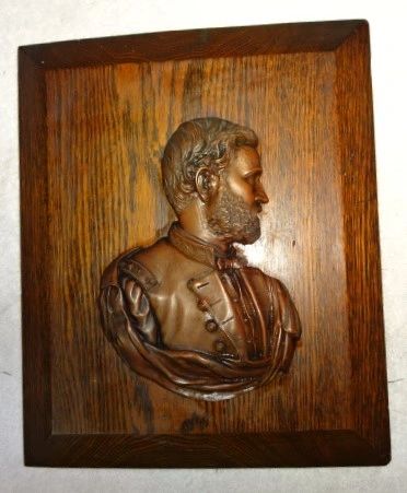 CW Original U. S. Grant 7" x 10' Bronze plaque, by A.E. Woolf, 1885