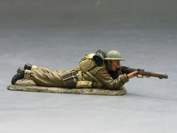 KING AND COUNTRY, FOB027, 1/30, BRITISH LYING PRONE RIFLEMAN (BOXED)
