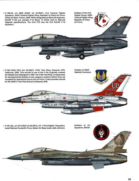 SQUARDRON # 6091, F-16 WORLD WIDE MARKINGS