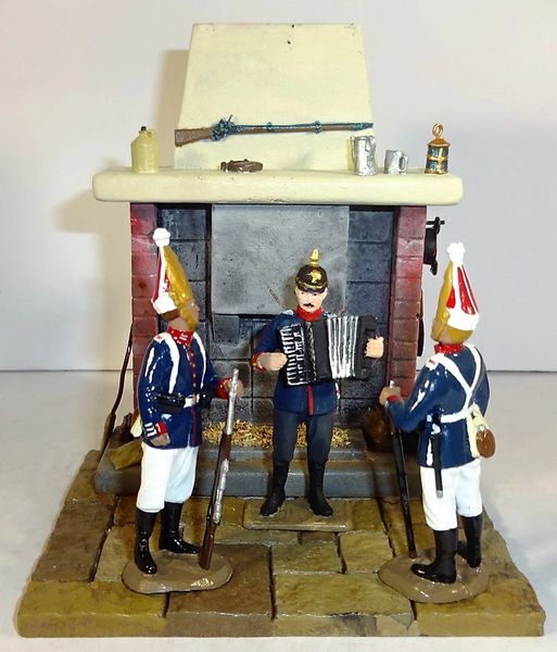 QUARTERMASTER CORP, DIORAMA 09, 1/32 & 1/30, FIREPLACE 3" X 3 3/4" - FIGURES NOT INCLUDED, (UNBOXED)