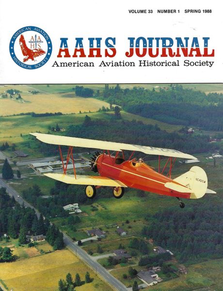 AAHS JOURNAL, AMERICAN AVIATION HISTORICAL SOCIETY, VOL. 33, NO. 1